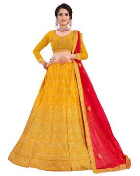 embellished & embroidery lehenga choli set with dupatta