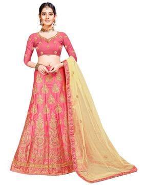 embellished & embroidery lehenga choli set with dupatta