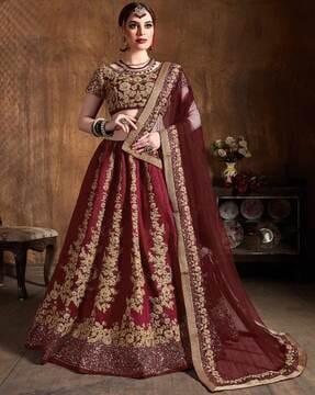 embellished & embroidery lehenga choli set with dupatta