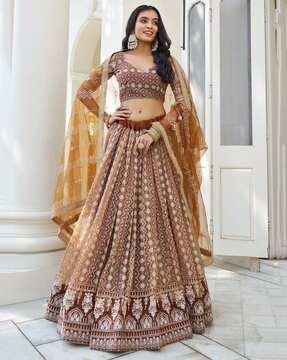 embellished & embroidery lehenga choli set with dupatta