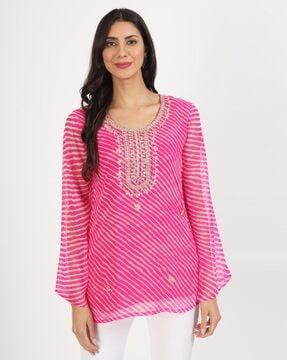 embellished & embroidery straight kurti