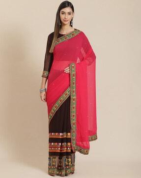 embellished  work half &  half saree