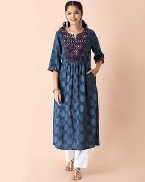 embellished a-line  kurta