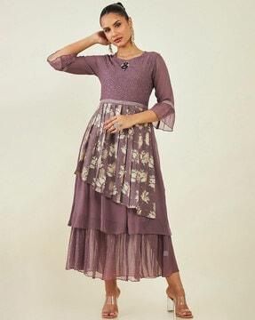 embellished a-line dress kurta