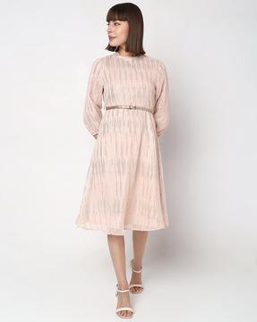 embellished a-line dress with belt