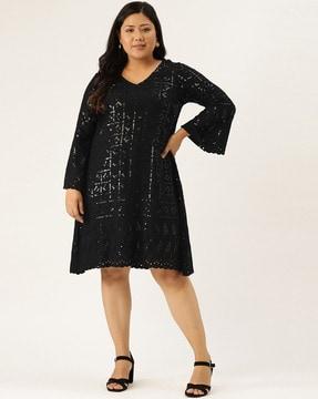 embellished a-line dress