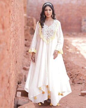 embellished a-line kurta & pants set