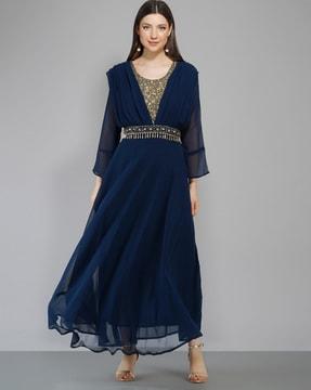 embellished a-line kurta set with belt