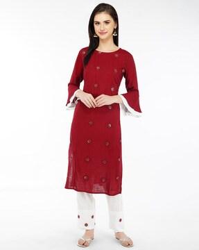 embellished a-line kurta set