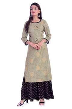 embellished a-line kurta set