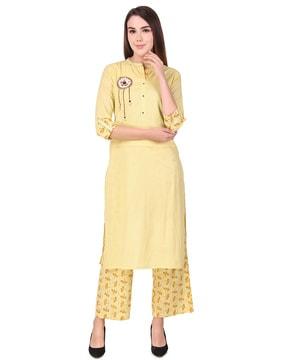 embellished a-line kurta set