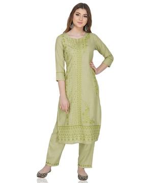 embellished a-line kurta set