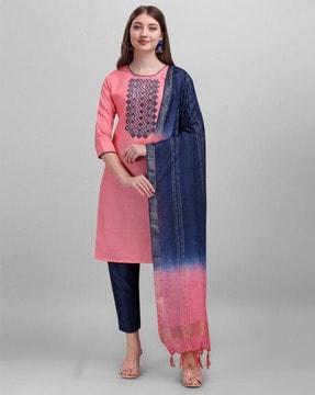 embellished a-line kurta set