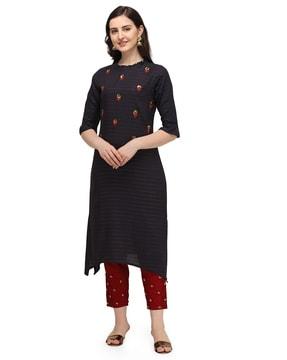 embellished a-line kurta set