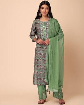 embellished a-line kurta set