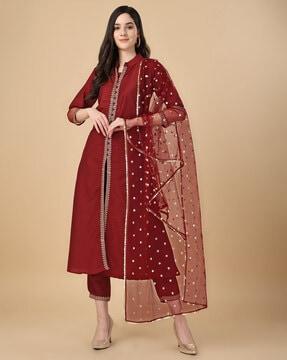 embellished a-line kurta set