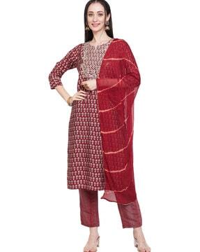 embellished a-line kurta set