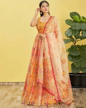 embellished a-line lehenga & choli set