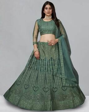 embellished a-line lehenga choli set with dupatta