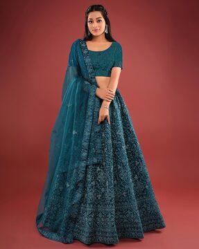 embellished a-line lehenga choli set with dupatta