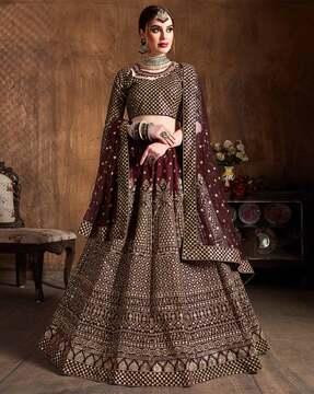 embellished a-line lehenga choli set with dupatta