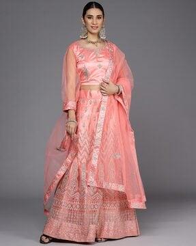 embellished a-line lehenga choli with dupatta