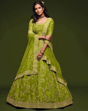 embellished a-line lehenga choli with dupatta