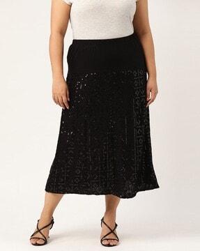 embellished a-line skirt