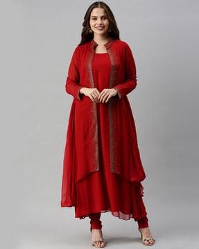 embellished anarkali kurta set