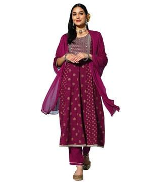 embellished anarkali kurta set