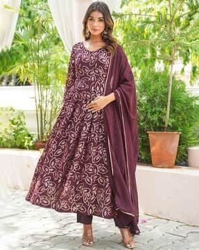 embellished anarkali kurta set