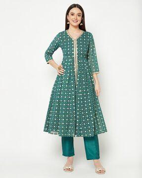 embellished anarkali kurta set