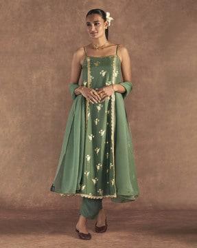 embellished anarkali kurta set