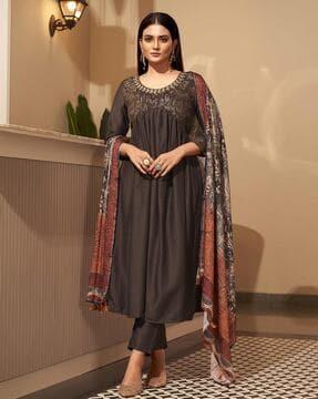 embellished anarkali kurta set