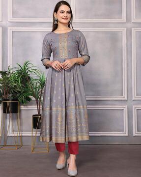 embellished anarkali kurta set