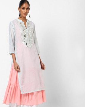 embellished anarkali layered kurta