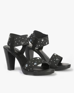 embellished ankle-strap chunky-heeled sandals