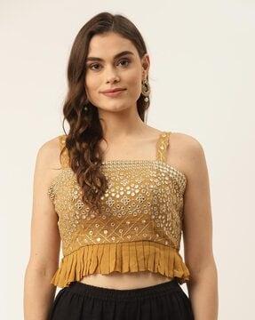 embellished back open blouse