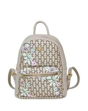 embellished backpack with adjustable shoulder strap
