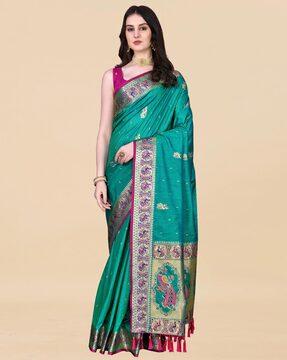 embellished banarasi jacquard silk saree