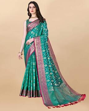 embellished banarasi jacquard silk saree