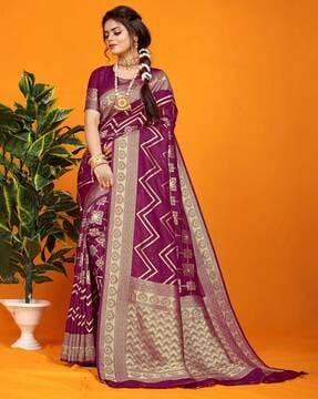 embellished banarasi jacquard silk saree