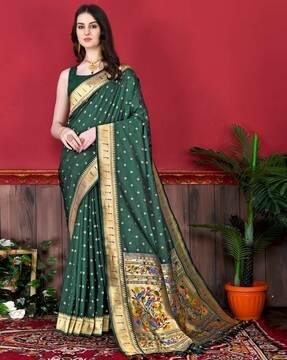 embellished banarasi jacquard silk saree