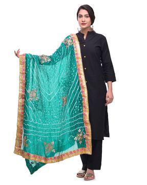 embellished bandhani dupatta