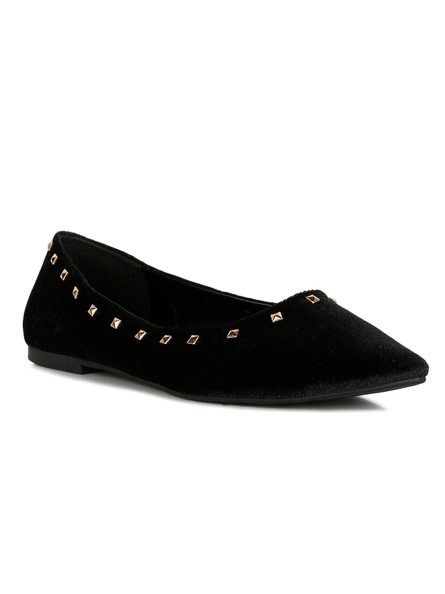 embellished black loafers