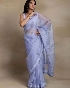 embellished bliss organza silk saree