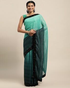 embellished border saree with blouse piece