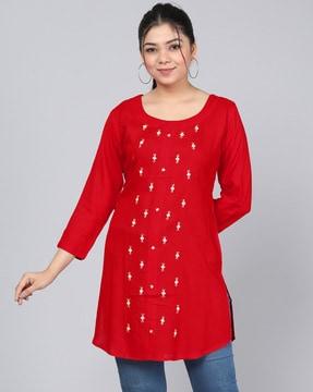 embellished button-down tunic