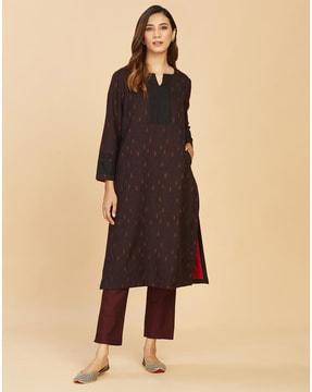 embellished calf length kurta