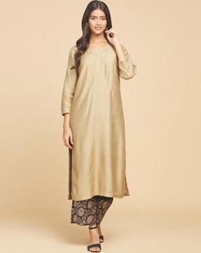 embellished calf length kurta